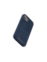 Zalm leder Magsafe Case iPhone 14 Plus, blauw