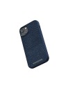 Zalm leder Magsafe Case iPhone 14 Plus, blauw