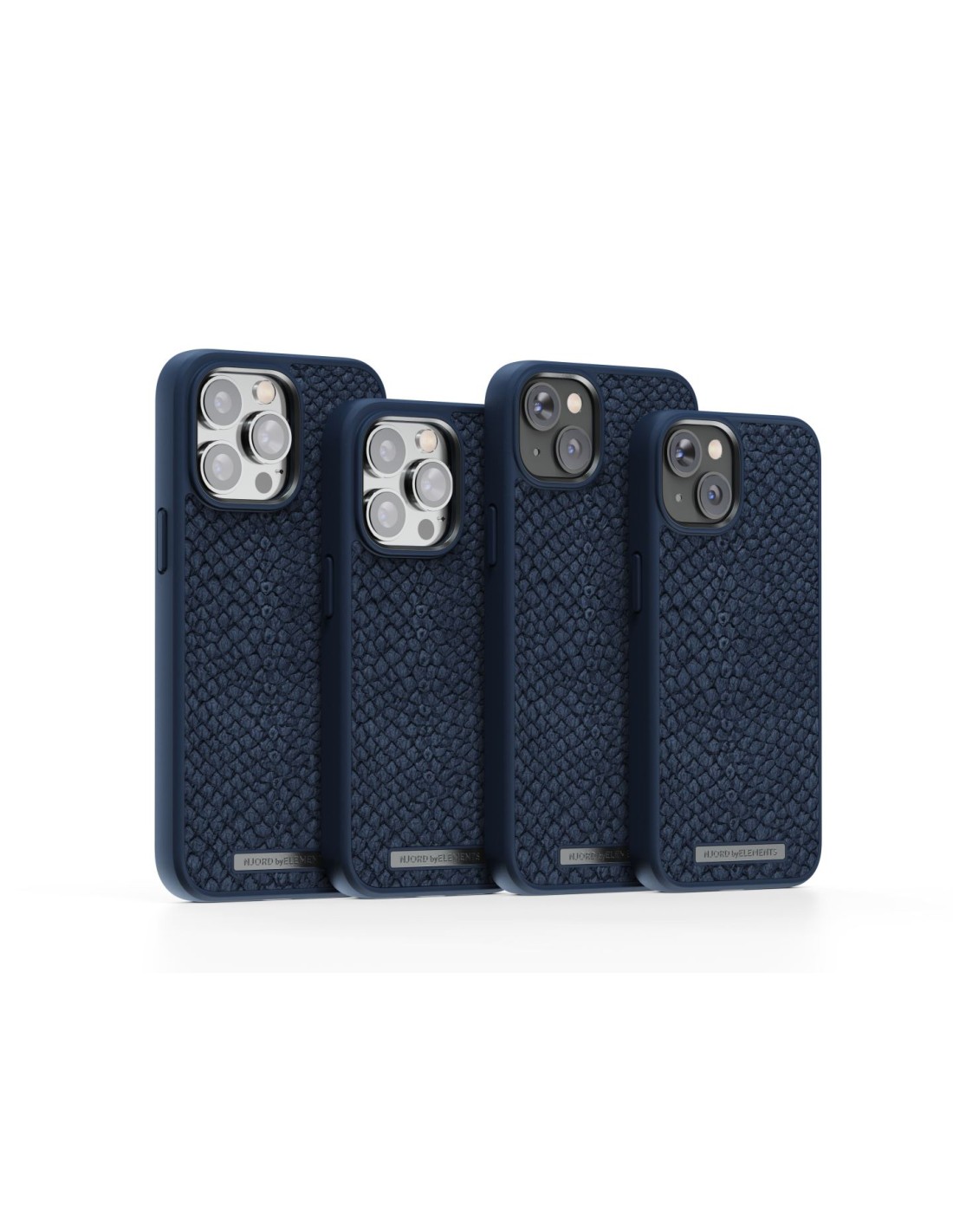 Zalm leder Magsafe Case iPhone 14 Plus, blauw