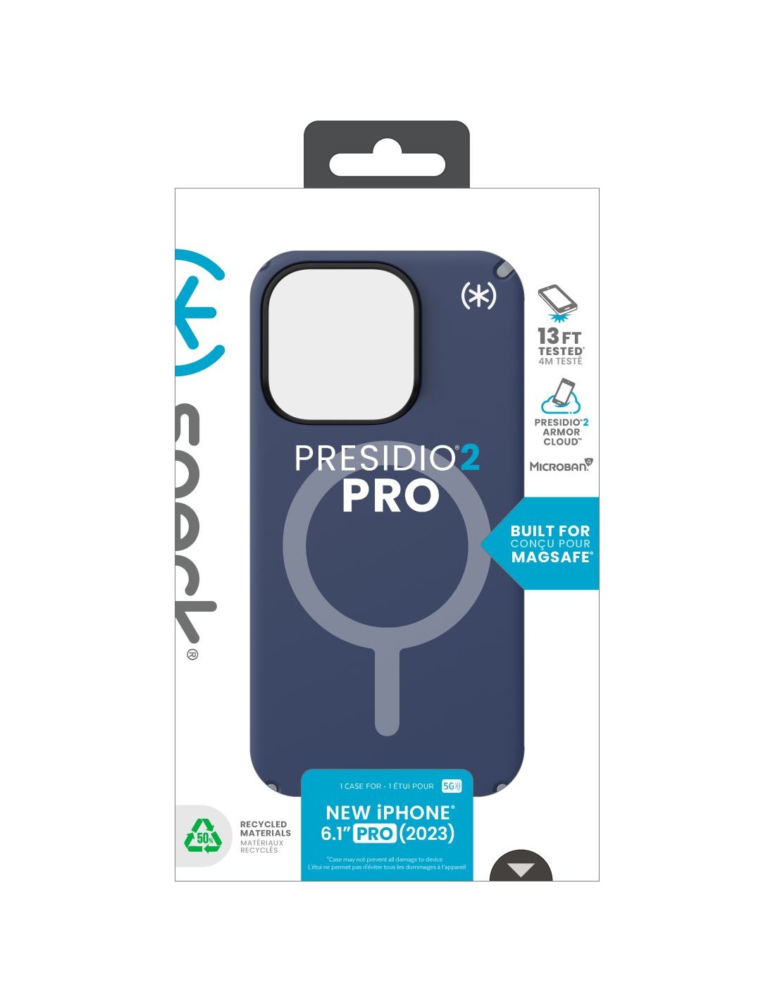 Speck Presidio2 Pro + MS Apple iPhone 15 Pro Coastal Blue - with Microban Smartphone accessoires