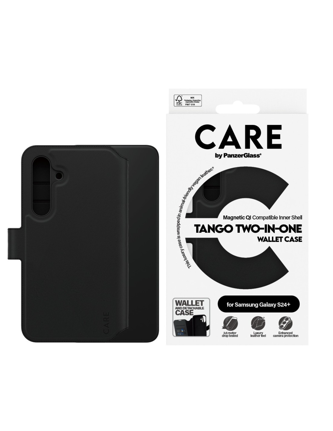 CARE by PanzerGlass Feature Case Tango Two-in-One Wallet w. QI Module Samsung S24 Plus