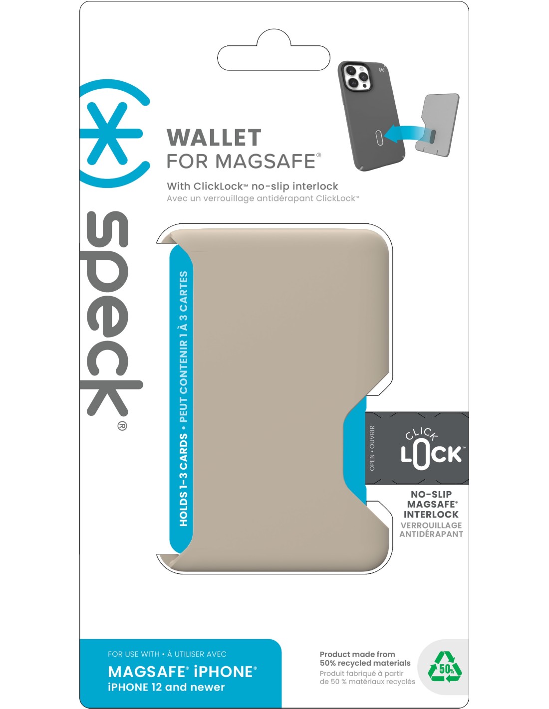 Speck ClickLock Wallet for MagSafe Pale Oak