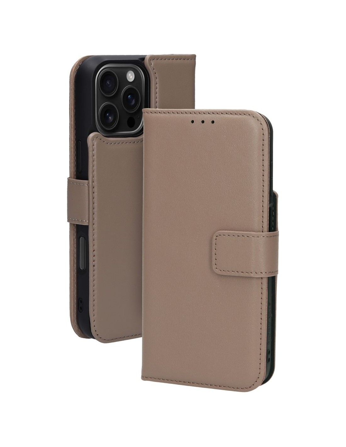 Mobiparts Leather 2 in 1 Wallet Case Apple iPhone 16 Pro Max Taupe