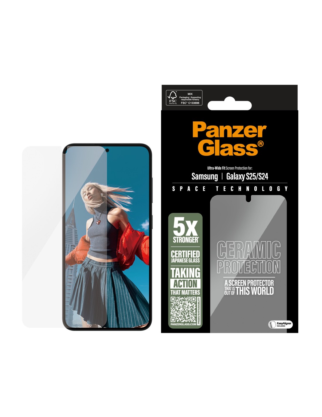 Panzerglass Ceramic Samsung Galaxy S25 S24 - Ultra-Wide Fit