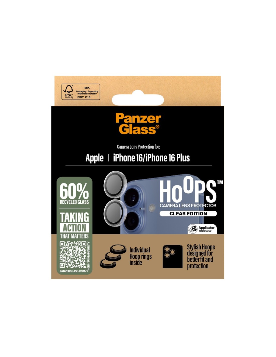 Panzerglass Hoops Rings Apple iPhone 16 16 Plus - Transparent