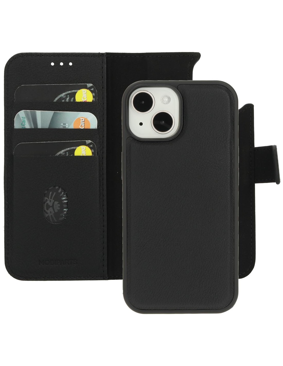 Mobiparts Leather 2 in 1 Wallet Case Apple iPhone 15/14 Black