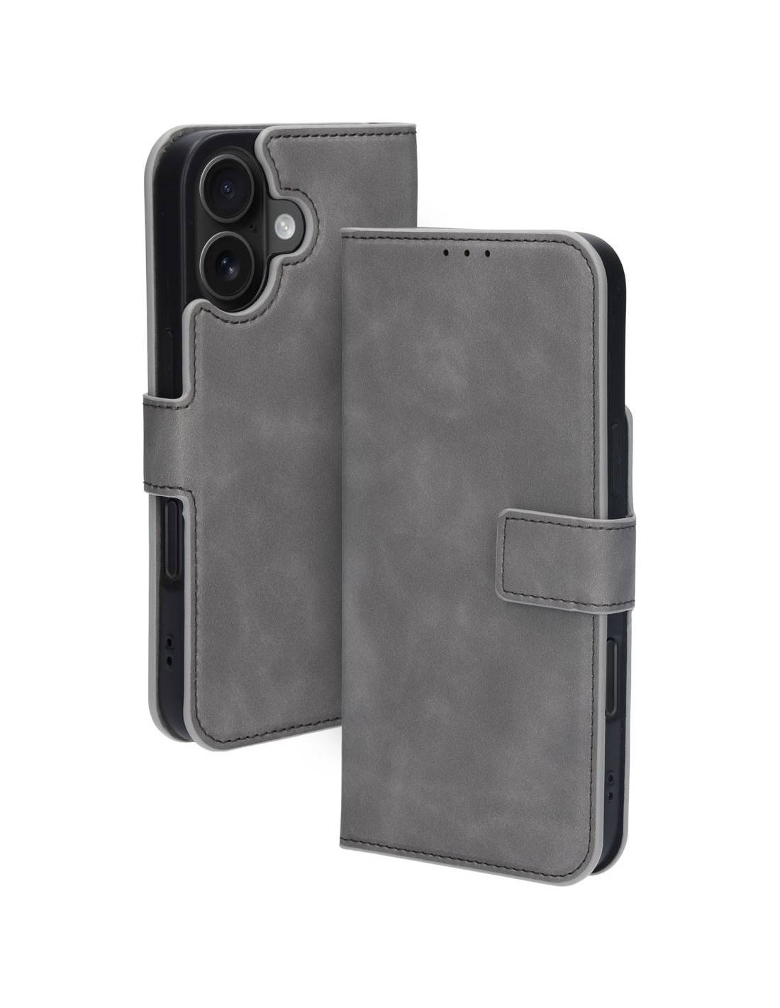 Mobiparts Classic Wallet Case Apple iPhone 16 Granite Grey (MagSafe Compatible)