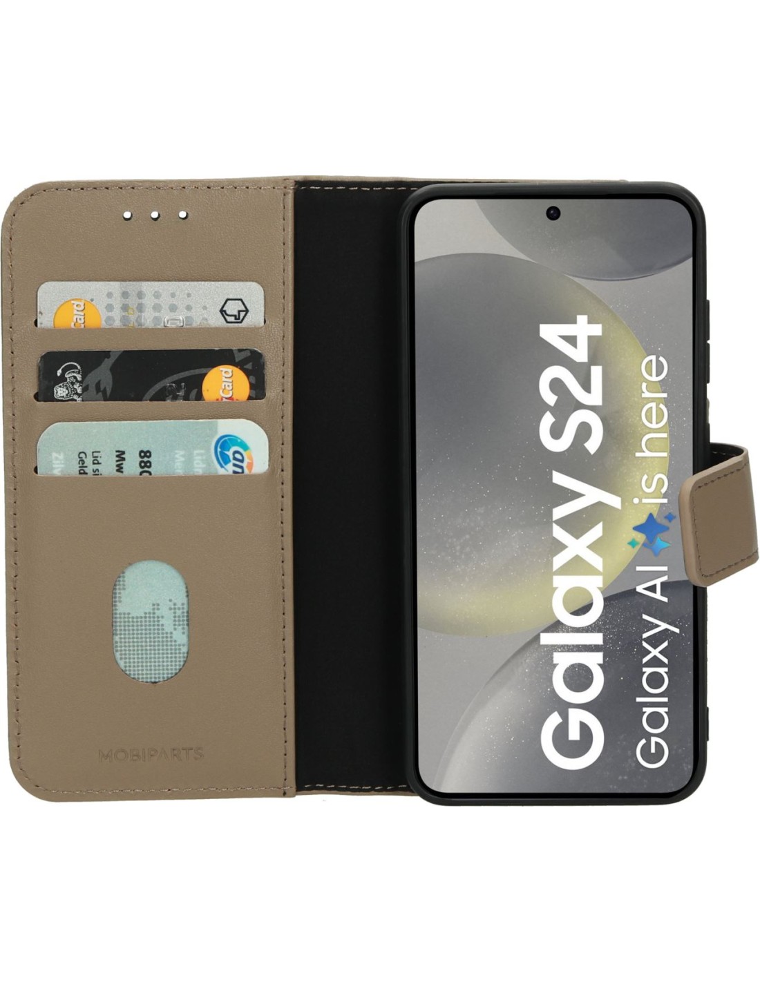 Mobiparts Leather 2 in 1 Wallet Case Samsung Galaxy S24 Taupe