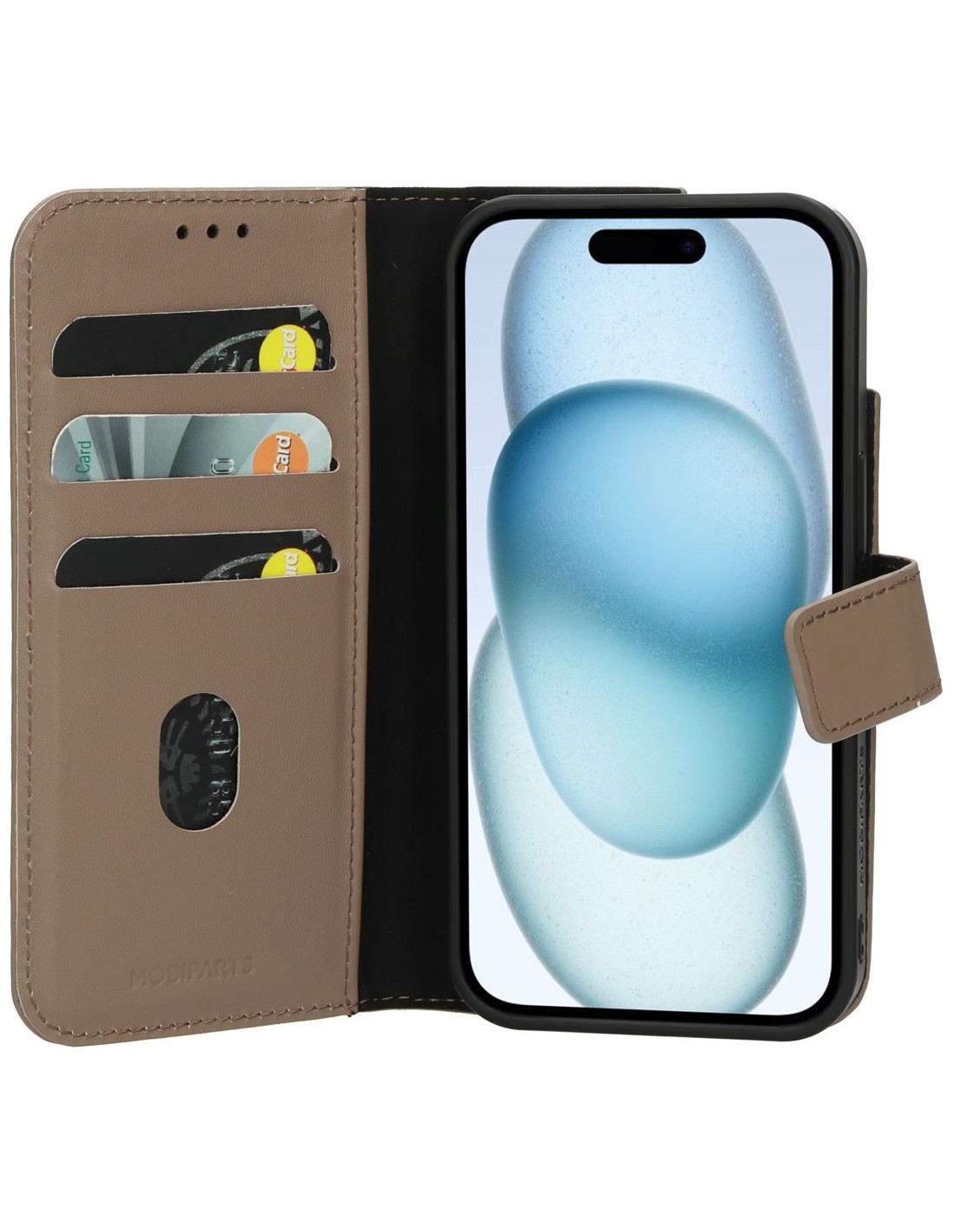 Mobiparts Leather 2 in 1 Wallet Case Apple iPhone 15 Taupe