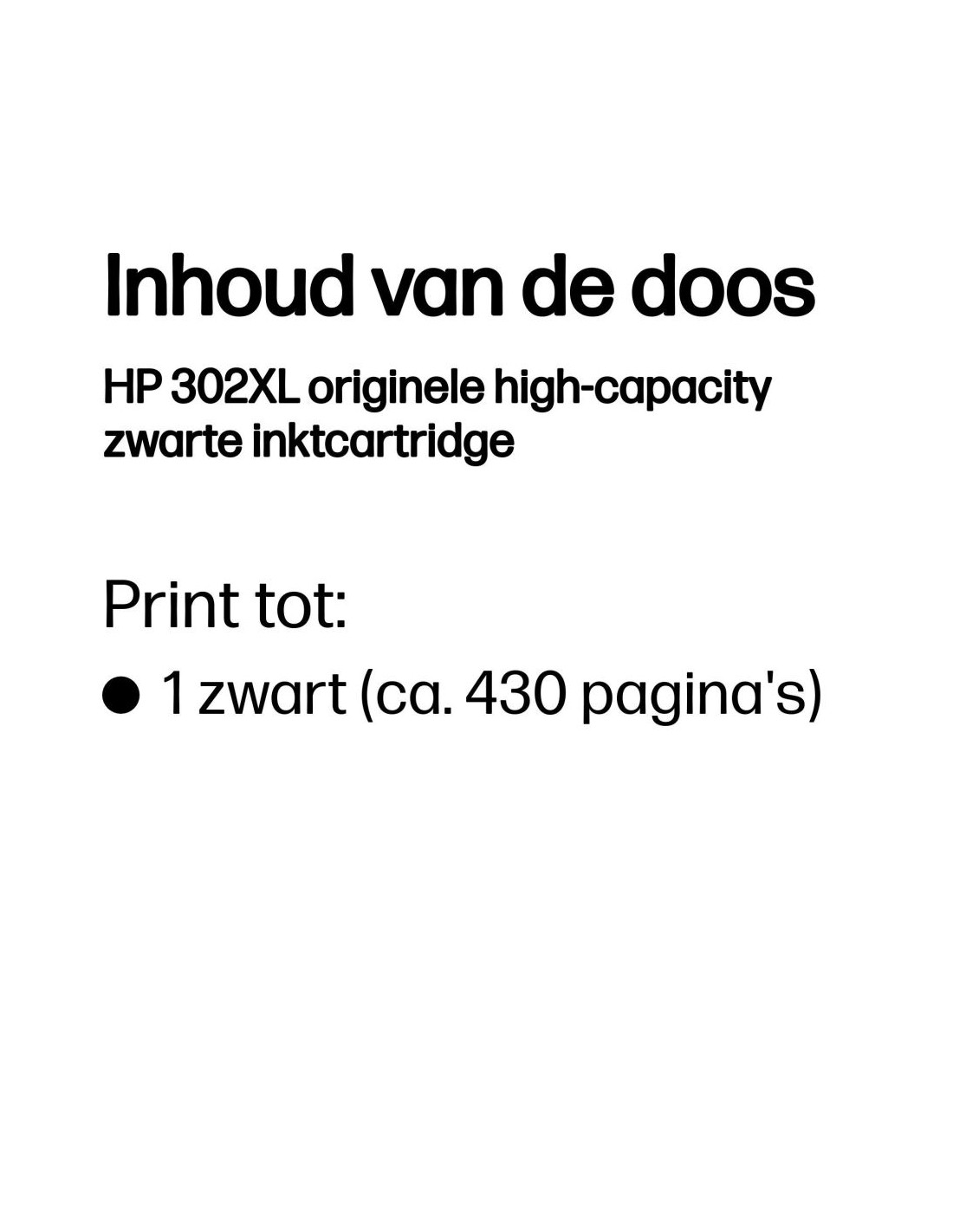 HP 302 XL black ink 480 pages