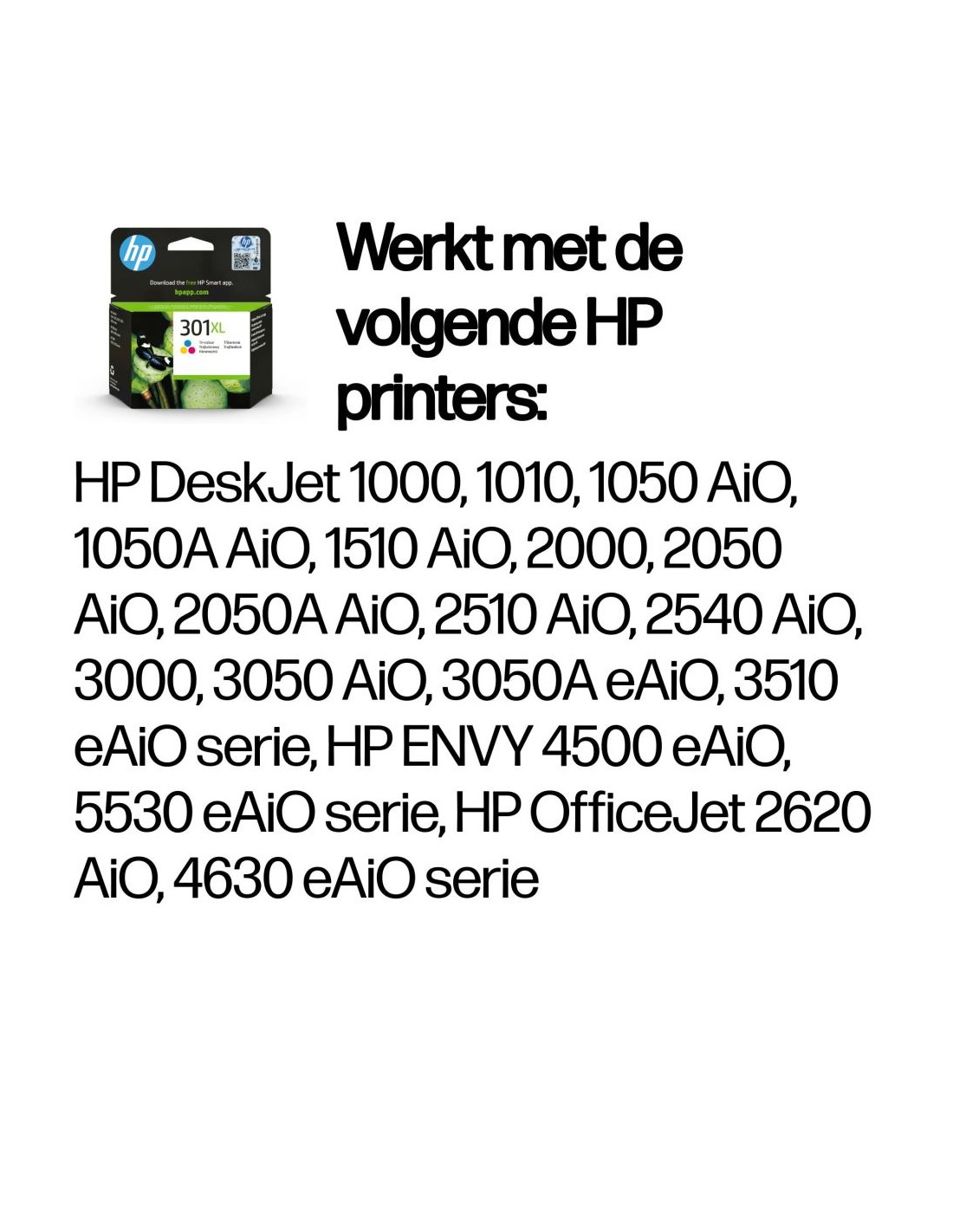 HP 301XL original ink cartridge tri-col