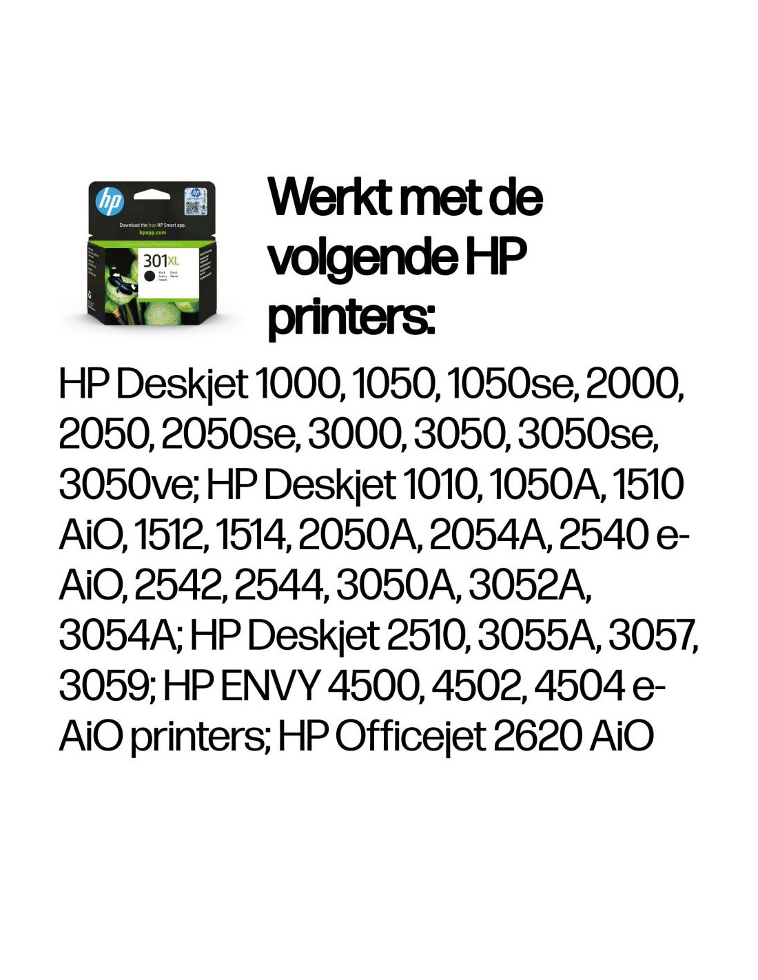 Inkt HP 301XL originele high-capacity zwarte inktcartridge