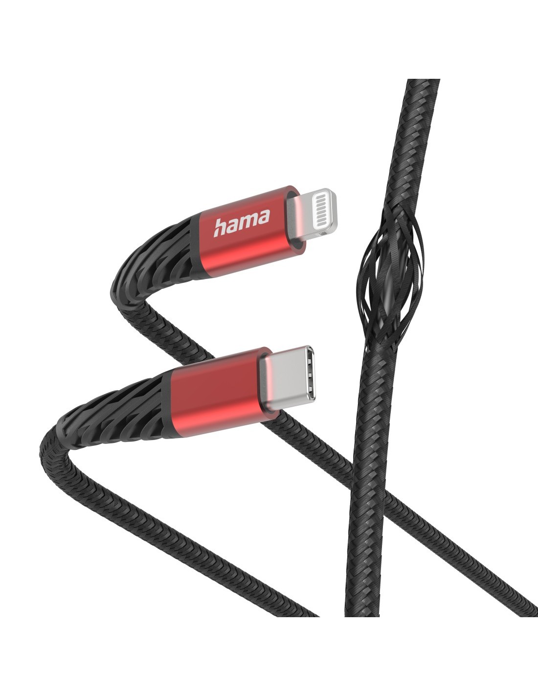 Oplaad- gegevenskabel Extreme, USB-C - Lightning, 1,5 m, zwart rood