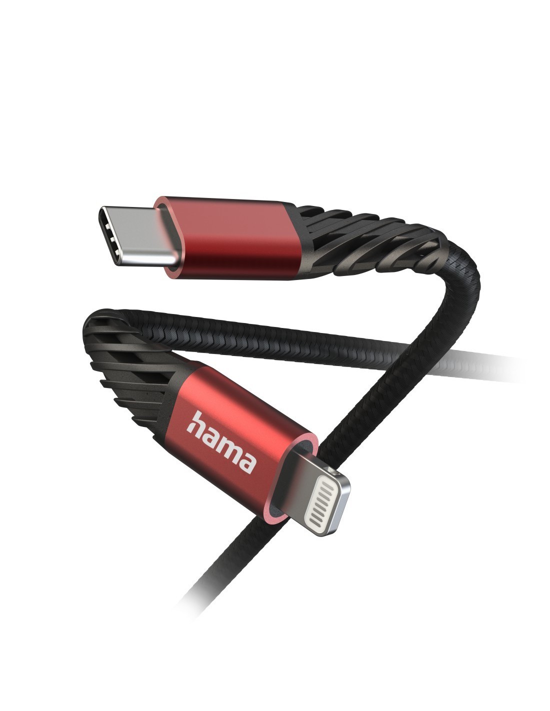 Oplaad- gegevenskabel Extreme, USB-C - Lightning, 1,5 m, zwart rood