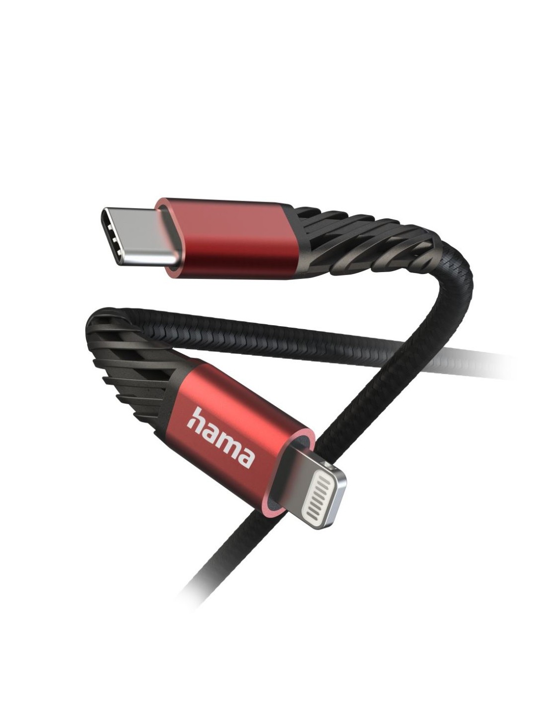 Oplaad-/gegevenskabel Extreme, USB-C - Lightning, 1,5 m, zwart/rood